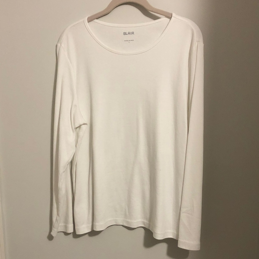 Blair White Long Sleeve Crew Neck Tee